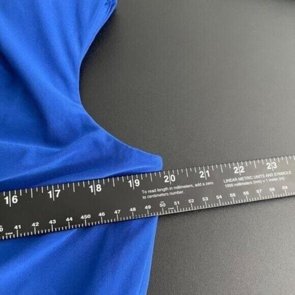 Lauren Ralph Lauren Women's Plus Size 14 Blue Short Sleeve V-Neck Causal Dress - Picture 11 of 13